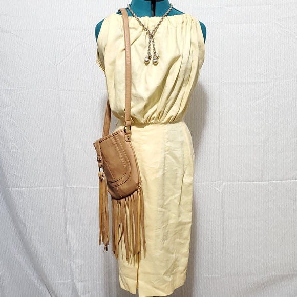 Yellow Sleeveless Dress Vintage Handmade - Picture 2 of 7